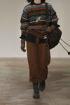 SWAYING 25 Fall/Winter Collection: Cotton Straight-Leg Pants with Fanned-Out Pockets (SW-SW25AW3B22C2S2-KF, Coffee)